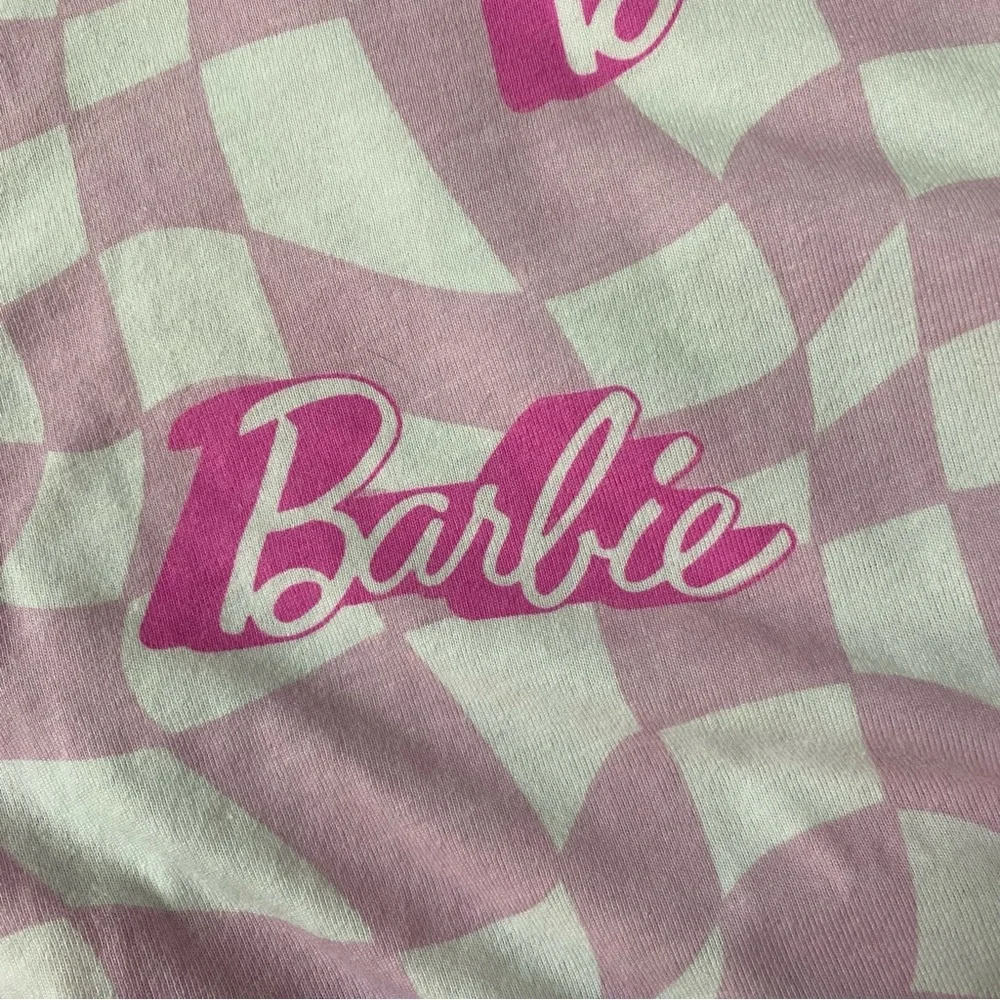 Old Navy Pink Checkered Barbie Kids Tank Top - Picture 3 of 5
